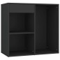 vidaXL Tocador con LED y armario madera contrachapada negro vidaXL Tocador con LED y armario madera contrachapada negro