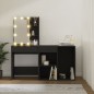 vidaXL Tocador con LED y armario madera contrachapada negro vidaXL Tocador con LED y armario madera contrachapada negro