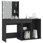 vidaXL Tocador con LED y armario madera contrachapada negro vidaXL Tocador con LED y armario madera contrachapada negro