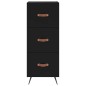 vidaXL Aparador de madera contrachapada negro 34,5x34x180 cm