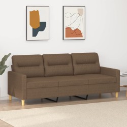 vidaXL Sofá de 3 plazas de tela marrón 180 cm