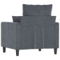 vidaXL Sillón de terciopelo gris oscuro 60 cm vidaXL Sillón de terciopelo gris oscuro 60 cm