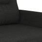 vidaXL Juego de sofás con cojines 3 piezas tela negro vidaXL Juego de sofás con cojines 3 piezas tela negro