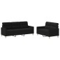 vidaXL Juego de sofás con cojines 2 piezas tela negro vidaXL Juego de sofás con cojines 2 piezas tela negro