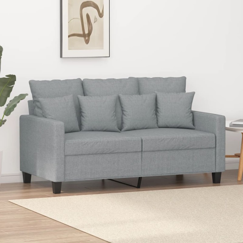 vidaXL Sofá de 2 plazas de tela gris claro 120 cm vidaXL Sofá de 2 plazas de tela gris claro 120 cm