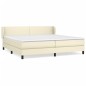 vidaXL Cama box spring con colchón cuero sintético crema 200x200 cm vidaXL Cama box spring con colchón cuero sintético crema 200x200 cm
