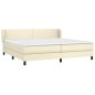 vidaXL Cama box spring con colchón cuero sintético crema 200x200 cm vidaXL Cama box spring con colchón cuero sintético crema 200x200 cm