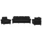 vidaXL Juego de sofás con cojines 3 piezas terciopelo negro vidaXL Juego de sofás con cojines 3 piezas terciopelo negro
