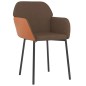 vidaXL Sillas de comedor 2 unidades cuero sintético y tela marrón vidaXL Sillas de comedor 2 unidades cuero sintético y tela marrón