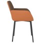 vidaXL Sillas de comedor 2 unidades cuero sintético y tela marrón vidaXL Sillas de comedor 2 unidades cuero sintético y tela marrón