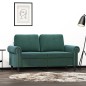 vidaXL Sofá de 2 plazas de terciopelo verde oscuro 120 cm
