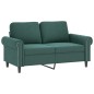 vidaXL Sofá de 2 plazas de terciopelo verde oscuro 120 cm