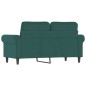 vidaXL Sofá de 2 plazas de terciopelo verde oscuro 120 cm