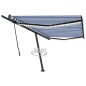 vidaXL Toldo manual retráctil con LED azul y blanco 500x300 cm vidaXL Toldo manual retráctil con LED azul y blanco 500x300 cm