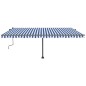 vidaXL Toldo manual retráctil con LED azul y blanco 500x300 cm vidaXL Toldo manual retráctil con LED azul y blanco 500x300 cm