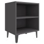 vidaXL Mesitas de noche con patas de metal 2 uds gris 40x30x50 cm vidaXL Mesitas de noche con patas de metal 2 uds gris 40x30x50 cm