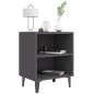 vidaXL Mesitas de noche con patas de metal 2 uds gris 40x30x50 cm vidaXL Mesitas de noche con patas de metal 2 uds gris 40x30x50 cm