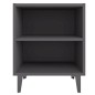 vidaXL Mesitas de noche con patas de metal 2 uds gris 40x30x50 cm vidaXL Mesitas de noche con patas de metal 2 uds gris 40x30x50 cm