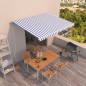 vidaXL Toldo automático retráctil azul y blanco 400x350 cm vidaXL Toldo automático retráctil azul y blanco 400x350 cm