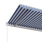 vidaXL Toldo automático retráctil azul y blanco 400x350 cm vidaXL Toldo automático retráctil azul y blanco 400x350 cm