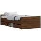 vidaXL Estructura de cama con cabecero piecero roble marrón 90x200 cm