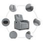 vidaXL Sillón reclinable elevable de tela gris claro vidaXL Sillón reclinable elevable de tela gris claro