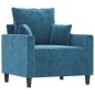 vidaXL Sillón de terciopelo azul 60 cm vidaXL Sillón de terciopelo azul 60 cm