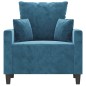vidaXL Sillón de terciopelo azul 60 cm vidaXL Sillón de terciopelo azul 60 cm