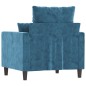vidaXL Sillón de terciopelo azul 60 cm vidaXL Sillón de terciopelo azul 60 cm