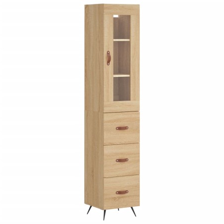 vidaXL Aparador de madera contrachapada roble Sonoma 34,5x34x180 cm