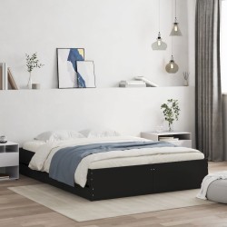 vidaXL Estructura de cama madera de ingeniería negro 150x200 cm