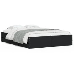 vidaXL Estructura de cama madera de ingeniería negro 150x200 cm