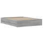 vidaXL Cama con cajones madera ingeniería gris Sonoma 150x200 cm vidaXL Cama con cajones madera ingeniería gris Sonoma 150x200 cm