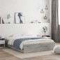 vidaXL Cama con cajones madera ingeniería gris Sonoma 140x200 cm vidaXL Cama con cajones madera ingeniería gris Sonoma 140x200 cm