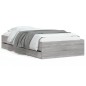 vidaXL Cama con cajones madera ingeniería gris Sonoma 90x200 cm
