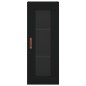 vidaXL Aparador de madera contrachapada negro 34,5x34x180 cm