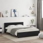 vidaXL Estructura de cama cabecero y luces LED negra160x200 cm vidaXL Estructura de cama cabecero y luces LED negra160x200 cm
