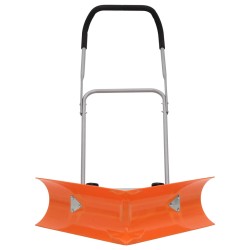 vidaXL Pala quitanieves de doble ángulo mango extensible acero naranja
