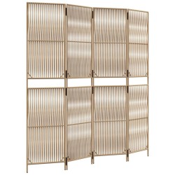 vidaXL Biombo de 4 paneles ratán sintético beige