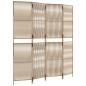 vidaXL Biombo de 4 paneles ratán sintético beige