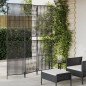 vidaXL Biombo de 3 paneles ratán sintético negro vidaXL Biombo de 3 paneles ratán sintético negro