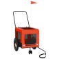 vidaXL Remolque de bicicleta mascotas hierro tela Oxford naranja negro vidaXL Remolque de bicicleta mascotas hierro tela Oxford naranja negro