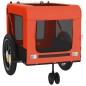 vidaXL Remolque de bicicleta mascotas hierro tela Oxford naranja negro vidaXL Remolque de bicicleta mascotas hierro tela Oxford naranja negro