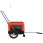 vidaXL Remolque de bicicleta mascotas hierro tela Oxford naranja negro vidaXL Remolque de bicicleta mascotas hierro tela Oxford naranja negro
