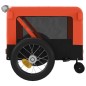 vidaXL Remolque de bicicleta mascotas hierro tela Oxford naranja negro vidaXL Remolque de bicicleta mascotas hierro tela Oxford naranja negro
