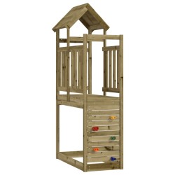vidaXL Casita infantil con pared escalada madera pino 53x110,5x214 cm