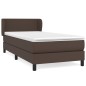 vidaXL Cama box spring con colchón cuero sintético marrón 90x200 cm vidaXL Cama box spring con colchón cuero sintético marrón 90x200 cm