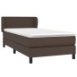 vidaXL Cama box spring con colchón cuero sintético marrón 90x200 cm vidaXL Cama box spring con colchón cuero sintético marrón 90x200 cm