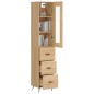 vidaXL Aparador de madera contrachapada roble Sonoma 34,5x34x180 cm vidaXL Aparador de madera contrachapada roble Sonoma 34,5x34x180 cm
