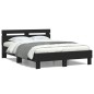 vidaXL Estructura de cama con cabecero y luces LED negro 120x190 cm vidaXL Estructura de cama con cabecero y luces LED negro 120x190 cm